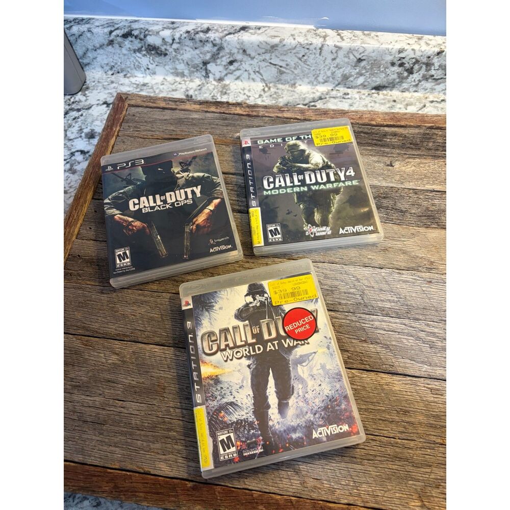 Call of Duty PS3 3 Game Bundle Black Ops Modern Warfare GOTY World at